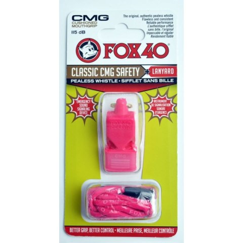 Gwizdek FOX CMG Classic Safety + sznurek 9603-0408 różowy Fox