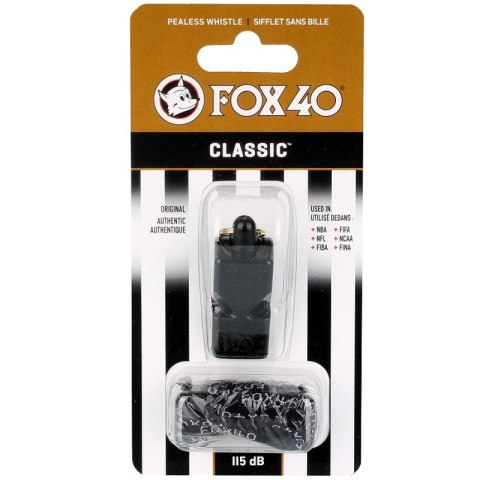 Gwizdek FOX Classic + sznurek 9901-0008 czarny Fox