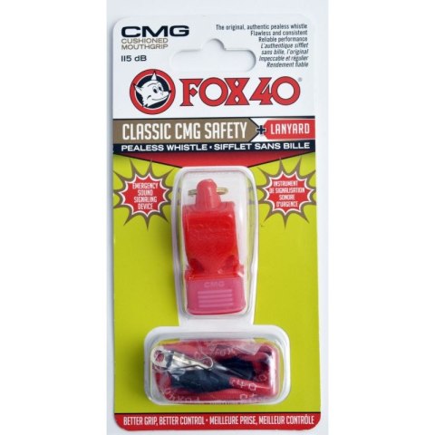 Gwizdek Fox 40 CMG Classic Safety + sznurek 9603-0108 czerwony Fox