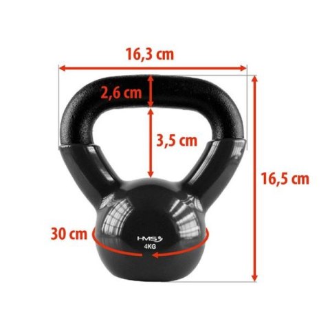Kettlebell żeliwny Black HMS KNV04 HMS