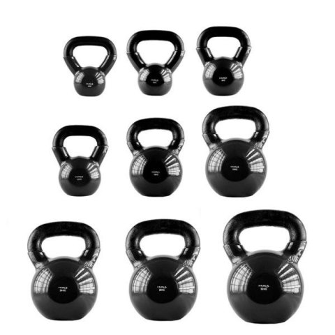 Kettlebell żeliwny pokryty winylem HMS black KNV28 HMS