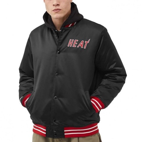 Kurtka Mitchell & Ness NBA Heavyweight Satin Jacket Miami Heat M OJBF3413-MHEYYPPPBLCK Mitchell & Ness