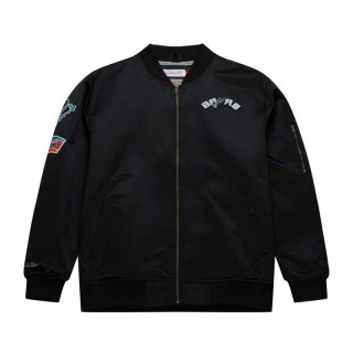Kurtka Mitchell & Ness Lightweight Satin Bomber San Antonio Spurs M SJKT6599-SASYYPPPBLCK Mitchell & Ness