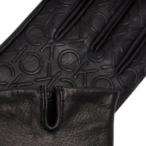 Rękawiczki Calvin Klein Re-lock Debossed Leather Gloves W K60K609975 Calvin Klein