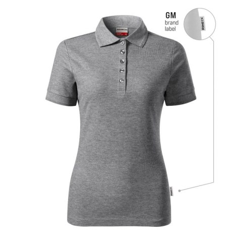Koszulka polo damska Reserve (ciemnoszary melanż (brand label))