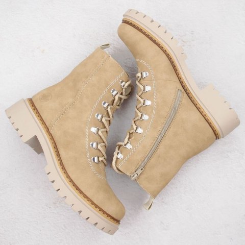 Workery ocieplane Rieker W RKR721 beżowe Rieker