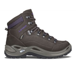 Buty trekkingowe damskie szare Lowa RENEGADE GTX MID Ws schiefer/brombeere Gore-Tex trapery skórzane nieprzemakalne szare (32094