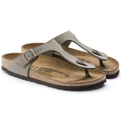 Japonki damskie Birkenstock Gizeh Stone Birko-Flor narrow na wąską stopę szare (0043393) Birkenstock