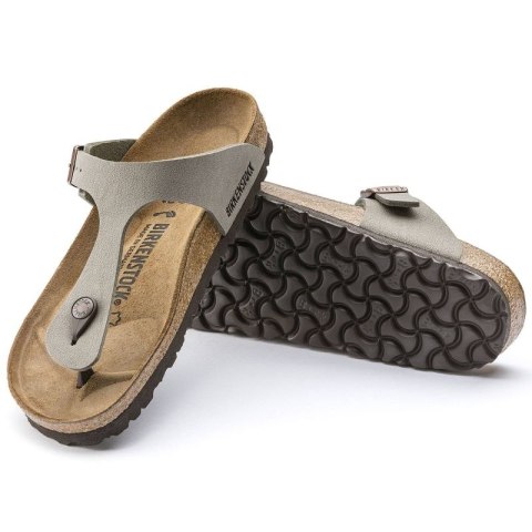 Japonki damskie Birkenstock Gizeh Stone Birko-Flor narrow na wąską stopę szare (0043393) Birkenstock