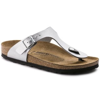 Japonki damskie srebrne Birkenstock Gizeh Birko-Flor narrow wąskie (0043853) Birkenstock