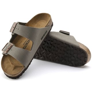Klapki damskie/męskie Birkenstock Arizona Birko-Flor Nubuck Stone regular szerokie szare (0151211) Birkenstock