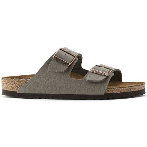 Klapki damskie/męskie Birkenstock Arizona Birko-Flor Nubuck Stone regular szerokie szare (0151211) Birkenstock
