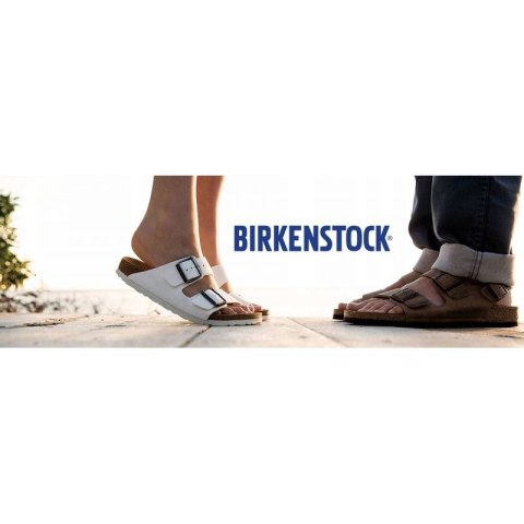 Klapki damskie/męskie Birkenstock Arizona Birko-Flor Nubuck Stone regular szerokie szare (0151211) Birkenstock