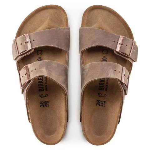 Klapki męskie brązowe Birkenstock Arizona Tabacco Brown narrow wąskie (0352203) Birkenstock
