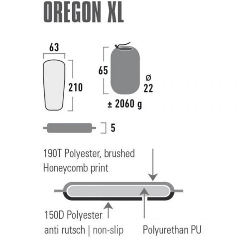 Mata Samopompująca High Peak Oregon XL 210x63x5 41126 High Peak