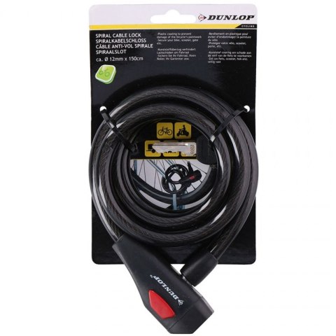 Zapięcie rowerowe Dunlop spiral cable lock 12 mm 150 cm ST 75570 Dunlop