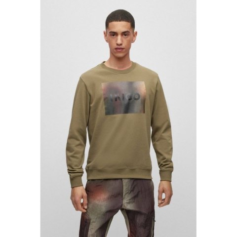Bluza męska Hugo Boss z bawełaninej dzianiny z nadrukiem zielona (50488906-345)