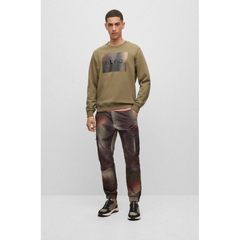 Bluza męska Hugo Boss z bawełaninej dzianiny z nadrukiem zielona (50488906-345)