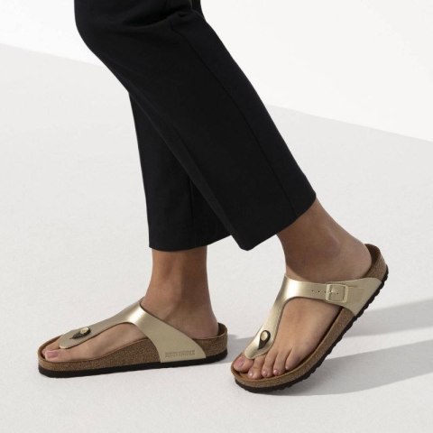 Japonki damskie Birkenstock Gizeh Birko-Flor Gold złote narrow wąskie (1016109) Birkenstock