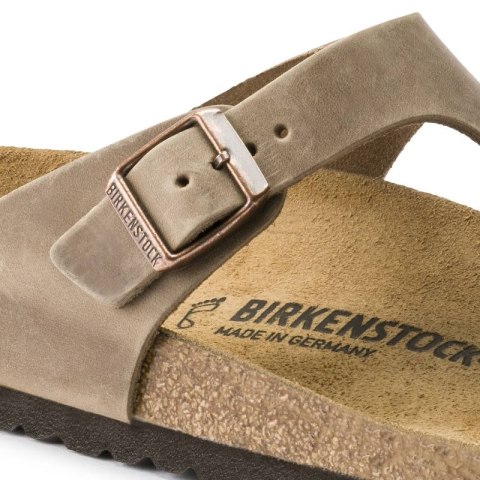 Japonki damskie Birkenstock Gizeh Oiled Leather Tabacco Brown Narrow wąskie (0943813) Birkenstock