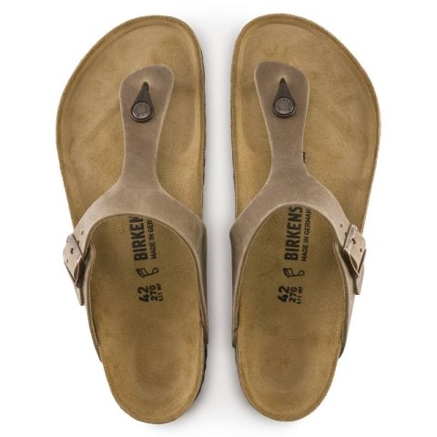 Japonki damskie Birkenstock Gizeh Oiled Leather Tabacco Brown Narrow wąskie (0943813) Birkenstock