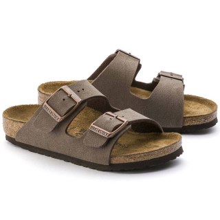 Klapki Birkenstock Arizona Kids Birko-Flor Nubuk Mocha narrow wąskie dziecięce młodzieżowe (0552893) Birkenstock