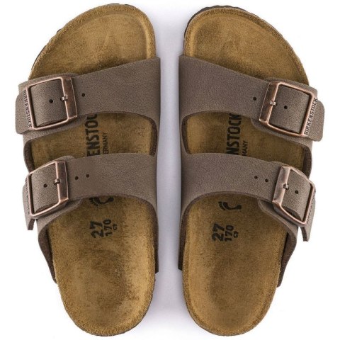 Klapki Birkenstock Arizona Kids Birko-Flor Nubuk Mocha narrow wąskie dziecięce młodzieżowe (0552893) Birkenstock