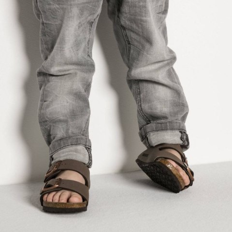 Klapki Birkenstock Arizona Kids Birko-Flor Nubuk Mocha narrow wąskie dziecięce młodzieżowe (0552893) Birkenstock