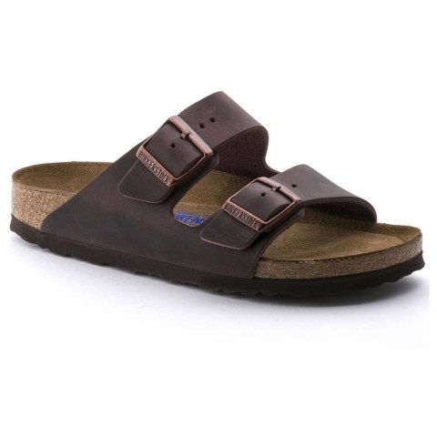 Klapki damskie Birkenstock Arizona Soft Footbed Oiled Leather Habana narrow wąskie (0452763) Birkenstock