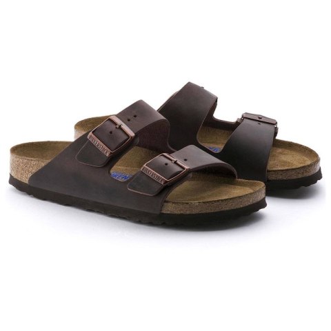 Klapki damskie Birkenstock Arizona Soft Footbed Oiled Leather Habana narrow wąskie (0452763) Birkenstock