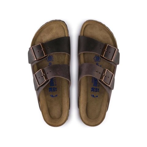 Klapki damskie Birkenstock Arizona Soft Footbed Oiled Leather Habana narrow wąskie (0452763) Birkenstock