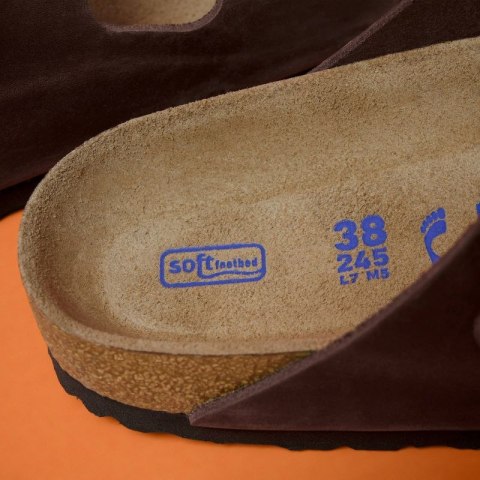 Klapki damskie Birkenstock Arizona Soft Footbed Oiled Leather Habana narrow wąskie (0452763) Birkenstock