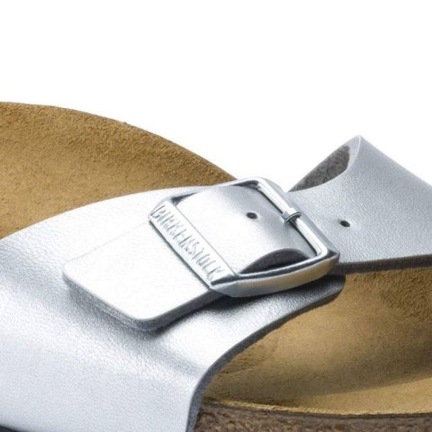 Klapki damskie Birkenstock Madrid Birko-Flor Silver srebrne regular szerokie (0040411) Birkenstock