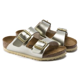 Klapki dziewczęce Birkenstock Arizona Kids Birko-Flor Electric Metallic Gold narrow wąskie (1014841) Birkenstock