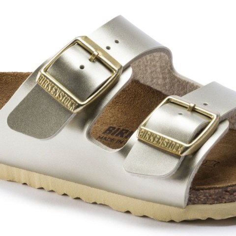 Klapki dziewczęce Birkenstock Arizona Kids Birko-Flor Electric Metallic Gold narrow wąskie (1014841) Birkenstock