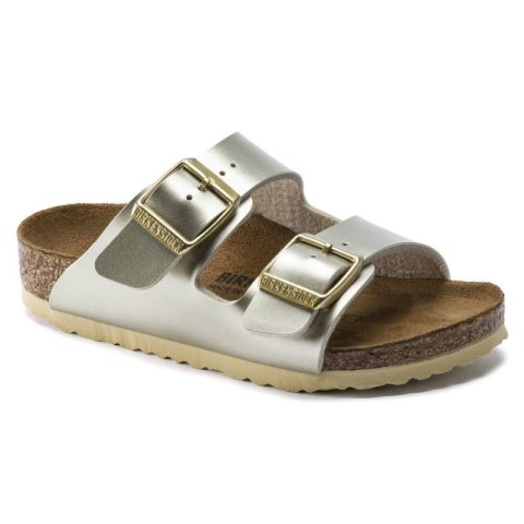 Klapki dziewczęce Birkenstock Arizona Kids Birko-Flor Electric Metallic Gold narrow wąskie (1014841) Birkenstock