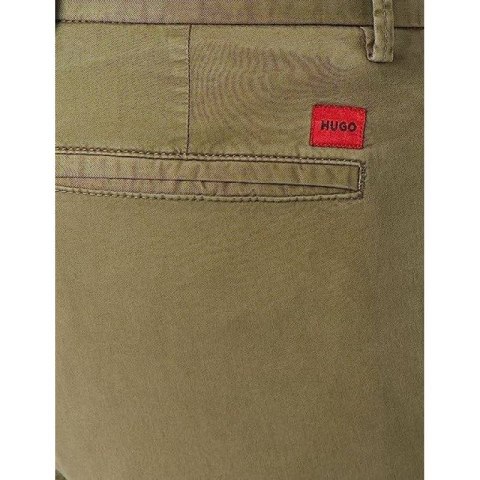 Spodenki krótkie męskie na lato chino Hugo Boss zielone (50471182-345)