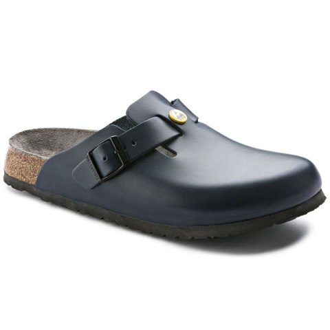 Chodaki damskie Birkenstock Boston ESD Blue skóra naturalna klapki narrow wąskie (0061388) Birkenstock