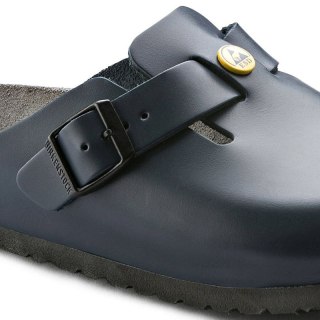 Chodaki damskie Birkenstock Boston ESD Blue skóra naturalna klapki narrow wąskie (0061388) Birkenstock