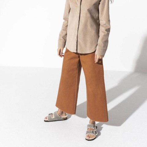 Klapki damskie/męskie ocieplane Birkenstock Arizona Shearling Stone Coin zamsz z wełną owczą narrow wąskie (1017403) Birkenstock
