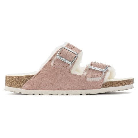 Klapki ocieplane Birkenstock Arizona Suede Leather Shearling Pink Clay LAF wąskie narrow (1023258) Birkenstock