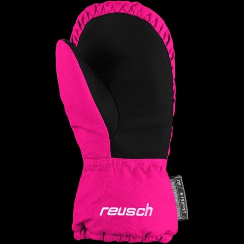 Rękawice narciarskie dziecięce Reusch Olly R-TEX® XT Mitten jednopalczaste na rzepy wodoodporne ocieplane różowe (61/85/588/3350