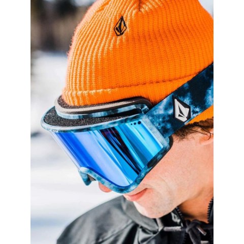Gogle snowboardowe damskie/męskie Volcom YAE LAGOON TIE-DYE/BLUE CHROME narciarskie niebieskie (VG0722310) Volcom