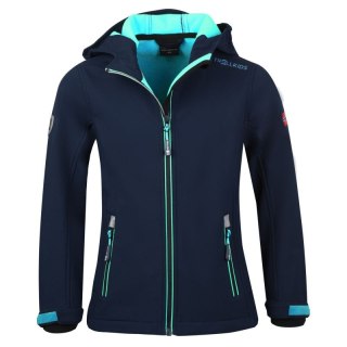Kurtka softshell dla dziewczynki TrollKids Girls Trollfjord Jacket navy/mint granatowa (175-132) Trollkids