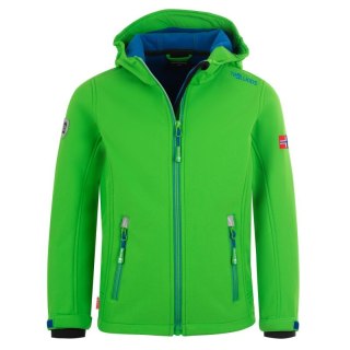 Kurtka softshellowa dziecięca TrollKids Kids Trollfjord Jacket bright green/med blue wiatroodporna zielona (161-304) Trollkids