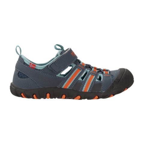 Sandały sportowe dziecięce dla chłopca/dziewczynki Trollkids Kids Sandefjord Sandal XT dark navy/dusky turquoise/glow orange (66 Trollkids