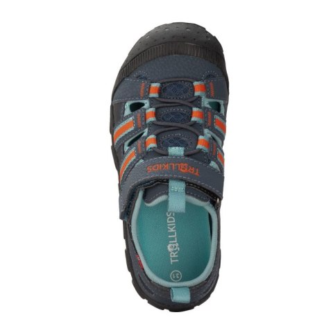 Sandały sportowe dziecięce dla chłopca/dziewczynki Trollkids Kids Sandefjord Sandal XT dark navy/dusky turquoise/glow orange (66 Trollkids