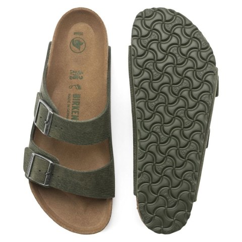 Klapki Birkenstock Arizona Vegan Microfaser Regular damskie-męskie Desert Dust Thyme na szeroką stopę wegańskie (1024550) Birkenstock