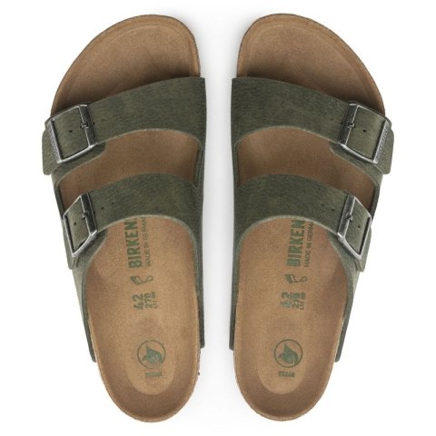 Klapki Birkenstock Arizona Vegan Microfaser Regular damskie-męskie Desert Dust Thyme na szeroką stopę wegańskie (1024550) Birkenstock