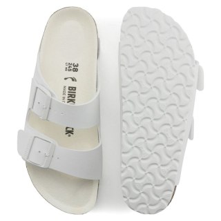 Klapki damskie/męskie Birkenstock Arizona Birko-Flor Regular na szeroką stopę na lato białe (1019061) Birkenstock